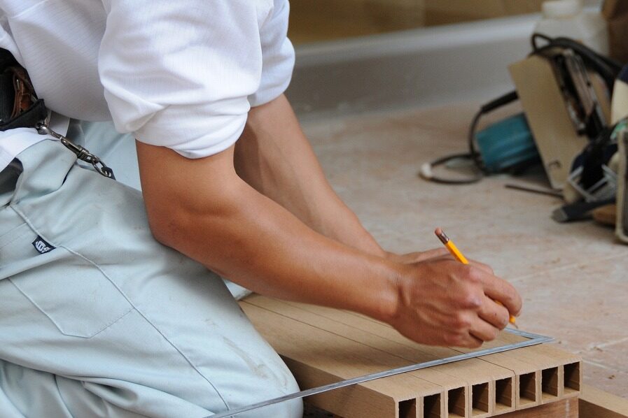 墨出し　型枠工事